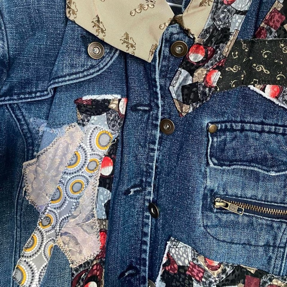 Patchwork Denim Jacket - image 3